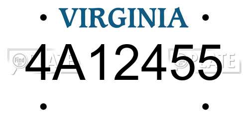4A12455 Virginia License Plate