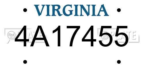 4A17455 Virginia License Plate