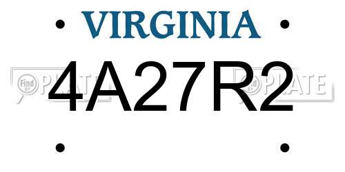 4A27R2 Virginia License Plate