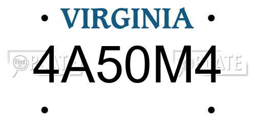 4A50M4 Virginia License Plate
