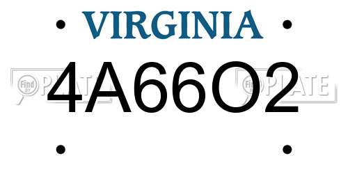 4A66O2 Virginia License Plate