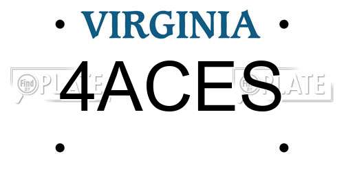 4ACES Virginia License Plate