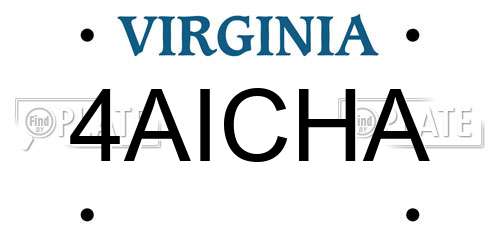 4AICHA Virginia License Plate