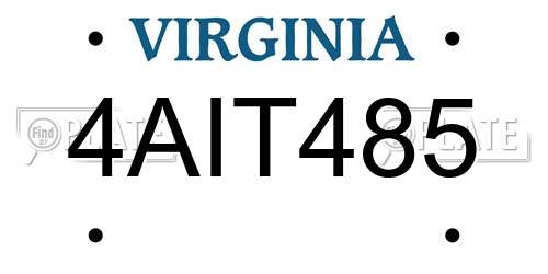 4AIT485 Virginia License Plate
