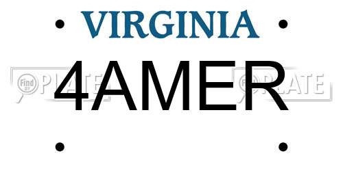 4AMER Virginia License Plate