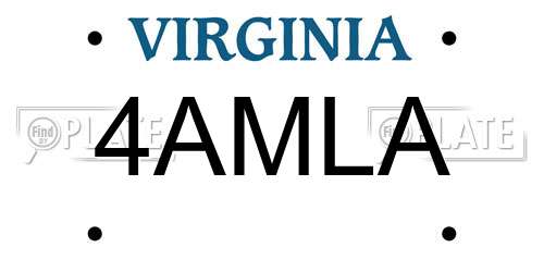 4AMLA Virginia License Plate