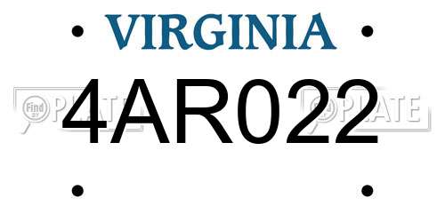 4AR022 Virginia License Plate