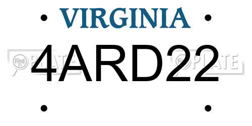 4ARD22 Virginia License Plate