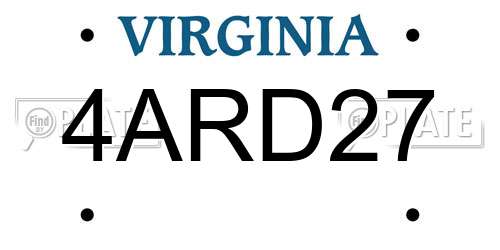 4ARD27 Virginia License Plate