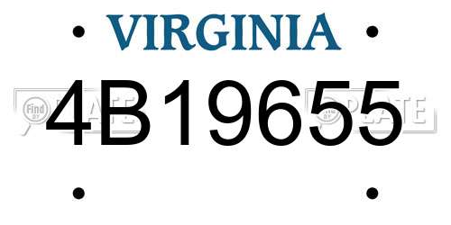 4B19655 Virginia License Plate