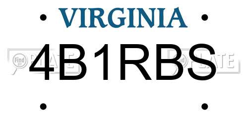 4B1RBS Virginia License Plate