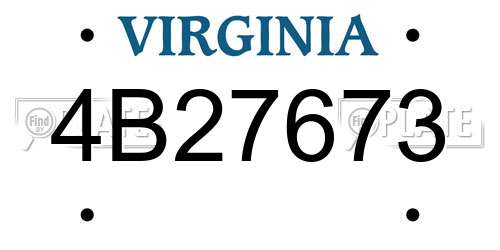 4B27673 Virginia License Plate