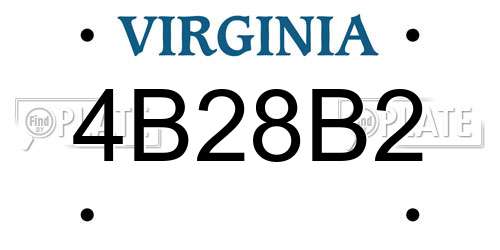 4B28B2 Virginia License Plate