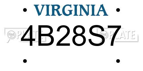 4B28S7 Virginia License Plate