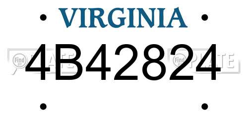 4B42824 Virginia License Plate