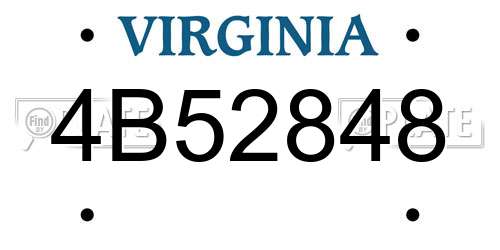 4B52848 Virginia License Plate