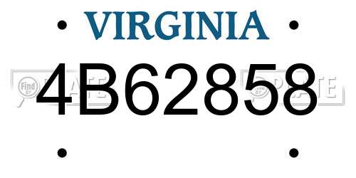 4B62858 Virginia License Plate