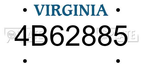 4B62885 Virginia License Plate