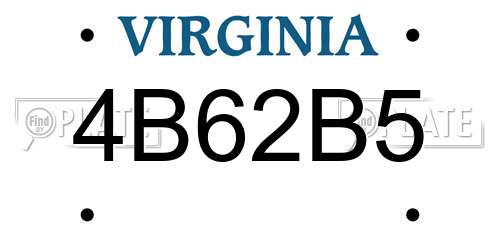 4B62B5 Virginia License Plate