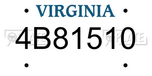 4B81510 Virginia License Plate
