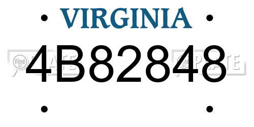 4B82848 Virginia License Plate