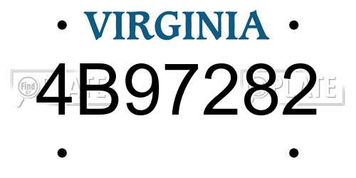 4B97282 Virginia License Plate