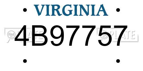 4B97757 Virginia License Plate