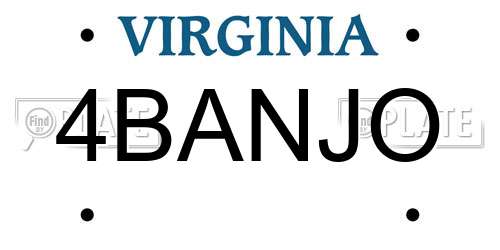 4BANJO Virginia License Plate