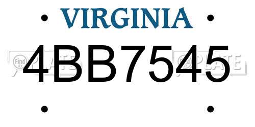 4BB7545 Virginia License Plate