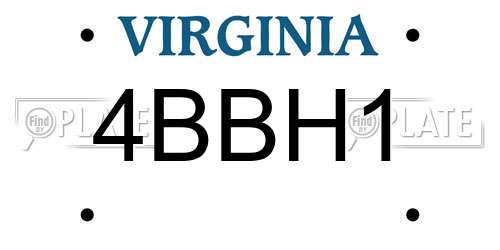4BBH1 Virginia License Plate