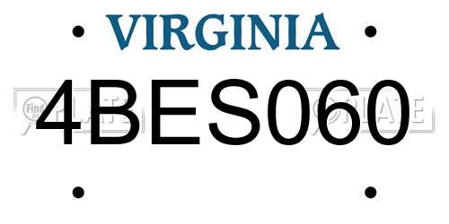 4BES060 Virginia License Plate