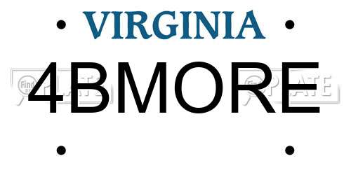 4BMORE Virginia License Plate