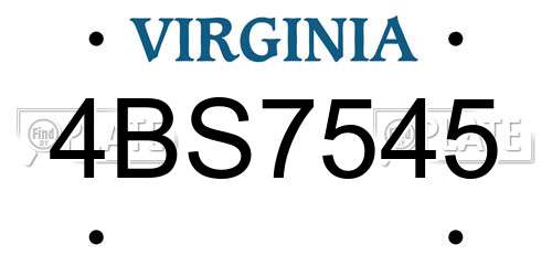4BS7545 Virginia License Plate