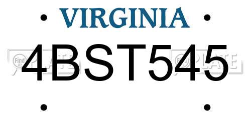 4BST545 Virginia License Plate