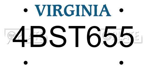 4BST655 Virginia License Plate