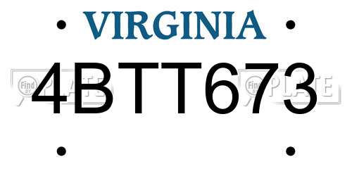 4BTT673 Virginia License Plate