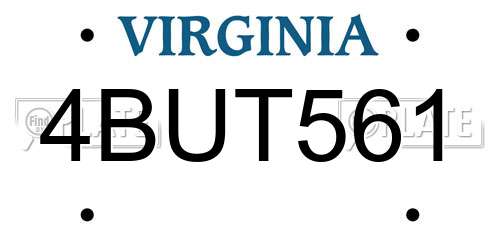 4BUT561 Virginia License Plate
