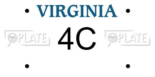 4C Virginia License Plate
