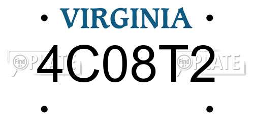 4C08T2 Virginia License Plate