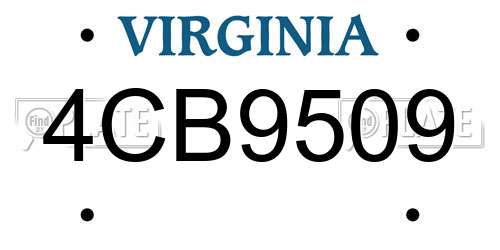 4CB9509 Virginia License Plate