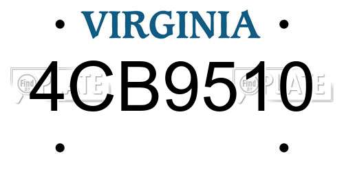 4CB9510 Virginia License Plate