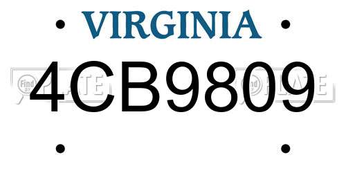 4CB9809 Virginia License Plate