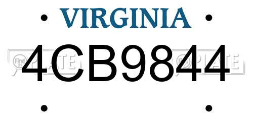4CB9844 Virginia License Plate