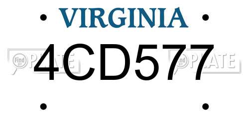 4CD577 Virginia License Plate