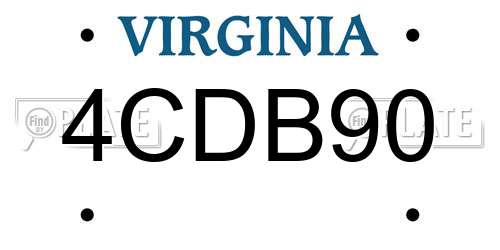 4CDB90 Virginia License Plate