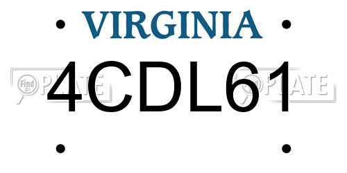 4CDL61 Virginia License Plate