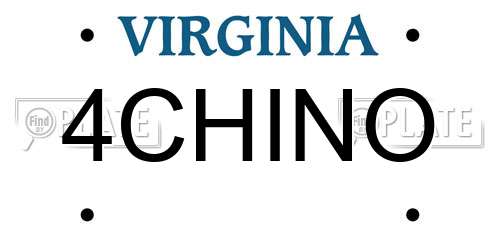 4CHINO Virginia License Plate
