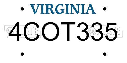 4COT335 Virginia License Plate