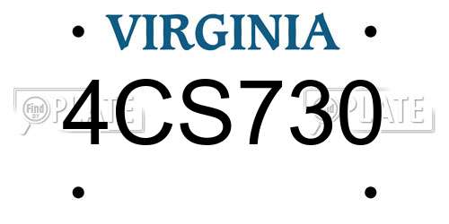 4CS730 Virginia License Plate