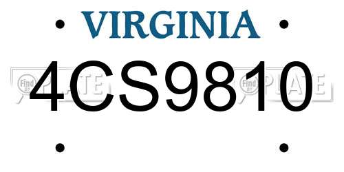 4CS9810 Virginia License Plate